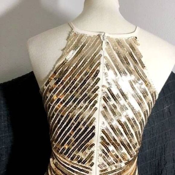 Lulus Ace of Spades Gold Sequence Bodycon Dress Size XS - Picture 8 of 12